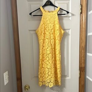 Lulu's Yellow Halter Sheath Mini Dress